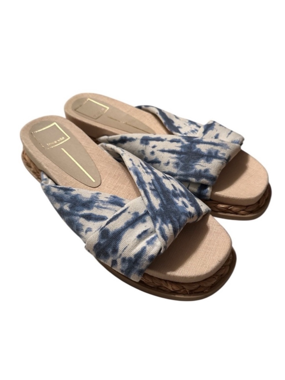 Dolce Vita Blue Tie-Dye Slide Sandals